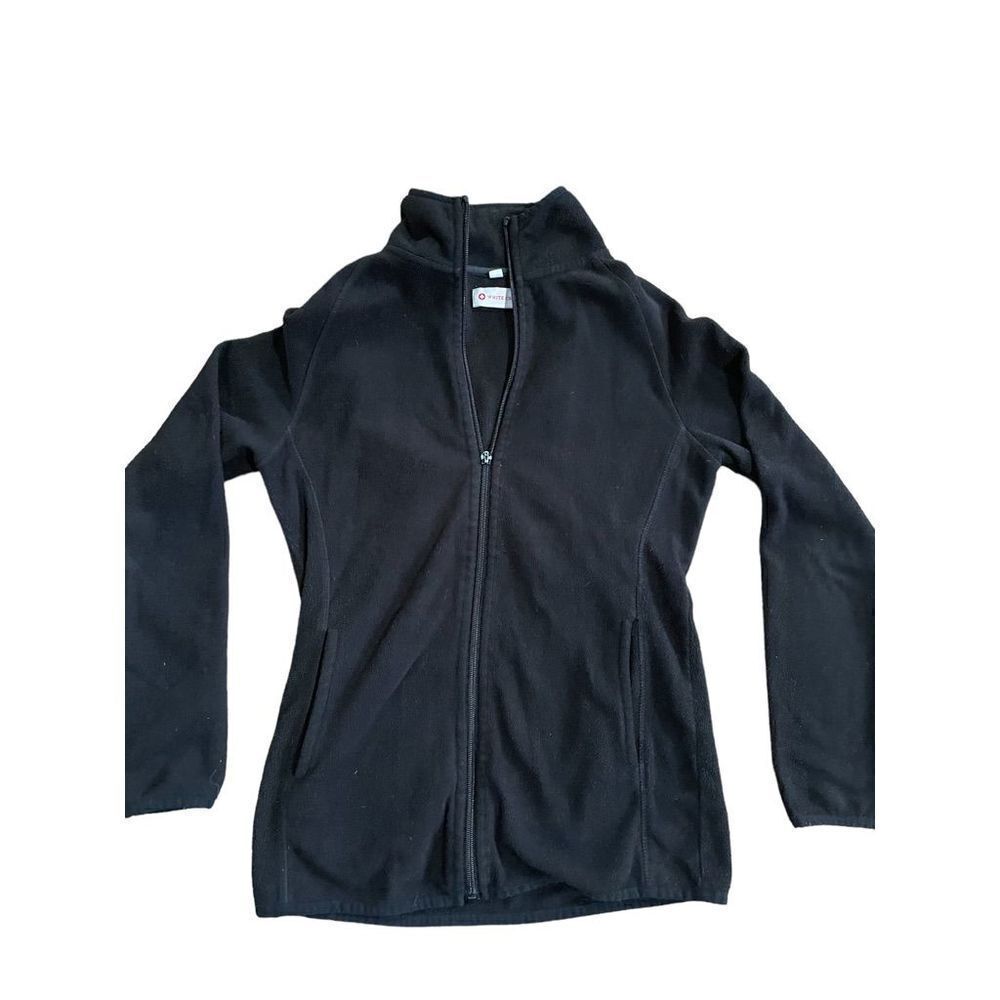 White Cross full zip black fleece jacket‎ sz S